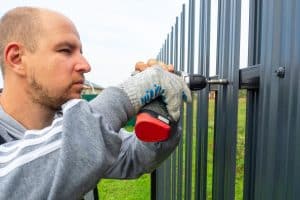 metal picket fence