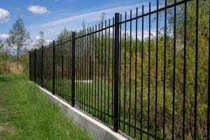 black transparent metal fence